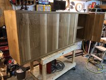 Quartered Oak Buffet With 4 Doors 2 small