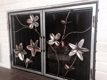 Flower Fireplace Doors 1 small
