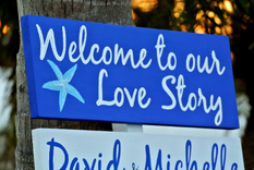 Welcome To Our Love Story Wedding Sign 2 small