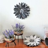 Farmhouse Flower Plaques Black And White Set Of 2 4 small