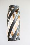 Wine Barrel Ring Swirl Pendant Light - Suliya - Made From Retired California Wine Barrel Rings 3 small