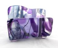 Fused Glass Business Card Holder - Amethyst Twist 1 small