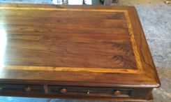 Custom Built Desk In Walnut With Hand Wax Finish - Made For Mustang Drilling Office - Dallas, Texas 2 small