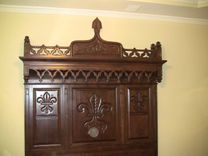 Custom Built King Bed In Walnut With Siderails.  All Hand Done Carving. 1 small