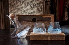 White Speckle Tad Twosome Decanter On Barn Wood 4 small