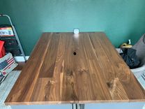 Walnut Top Desk With Storage Drawers 3 small