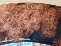 Eye-Catching Round Cherry Burl Wall Mirror - 28.5” 4 small