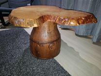 Coffee Or End Table- Redwood Cookie Wood Slab 2 small