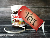Spread The Love Tags - Customized Wedding Tags With Raffia - Eco Friendly Jam & Honey Jar Favor Tags 1 small