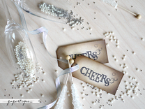 Cheers Tags - Rustic Champagne And Wine Tags - Eco Friendly Wedding Favor Tags With Raffia 1 small