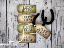 Lucky Wedding Tags - Rustic Favor Tags With Raffia - Eco Friendly Wedding Tags 2 small