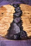 Maple Burl + Amethyst Crystal Enchanted River 18" Round Wall Art 3 small