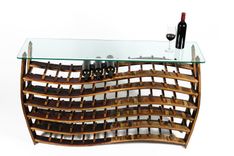 Large Wave Wine Rack - Antorini - Made From Retired Wine Barrels 3 small