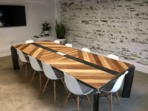 45 Degree Chevron Industrial Conference Table 2 small