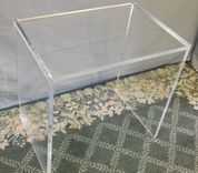 Acrylic Side / End Table - Slab Leg, Simple Design - Hand Crafted, Made To Order 3 small