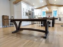White Oak Trestle Dining Set 3 small