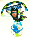 Skydiver Cake Topper For Adults, Retirement Or Birthday Skydiving Cake Topper 1 small