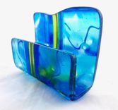 Fused Glass Business Card Holder - Smooth Sailing 2 small