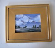 Original Acrylic Landscape Painting, Gold Plein Air Frame 5 small