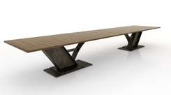 Custom Conference Table - Large Cantilever I Beam Bases 2 small