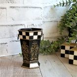 Vase Whimsical Checks Decor Vintage Art Vase Hand Painted Checks Decor 3 small