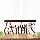 Personalized Hanging Metal Garden Name Sign with Bumble Bee Insect 1 small