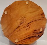 Wooden 3-Wick Candle Holder Wreath - Wreath Carving Wooden Candle Holder - Round Pillar Candleholder 2 small