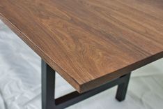 Walnut Dining Table, Modern Dining Table, Kitchen Table With Metal, Farmhouse, Rustic, Industrial 4 small