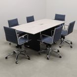 Rectangular Shape Custom Conference Table, Engineered Stone Top - Aurora Meeting Table 2 small