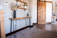 Live Edge Console Table, Light Wood Entryway Table, With Metal Legs, Oak, Maple, Industrial 3 small