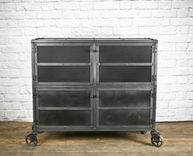 Modern Industrial Bar Cart, Rustic Liquor Cabinet, Vintage Bar Cart, Industrial Beverage Center 2 small