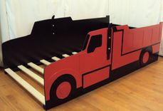 Dump Truck Twin Kids Bed Frame - Handcrafted - Truck Themed Children's Bedroom Furniture 3 small