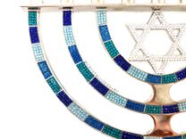 Crystallized Menorah Hanukkah Jewish Bling Holiday Decor Genuine European Crystals Bedazzled 5 small