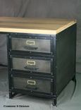Industrial Desk W/ Drawers. Wood & Steel Reception Desk. Vintage Industrial Desk. Office Furniture. 7 small