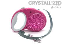 Crystallized Retractable Dog Leash Bling Genuine European Crystals Bedazzled 1 small