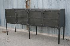 Modern Industrial Credenza, Rustic Sideboard With Tall Legs. 1 small