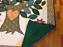 Custom Family Tree Heritage Heirloom Appliqued And Embroidered Quilt With 3d Flowers 5 small