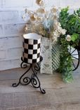 Black And White Checked Candle Vintage Checks Battery Candle Led Buffalo Checks 4 small