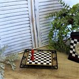 Whimsical Check Riser Small Checkerboard Wrought Iron Riser Chessboard Riser 4 small