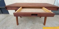 Mid-Century Modern Solid Walnut Single-Drawer Desk 2 small