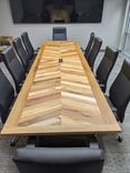 Custom Chevron Conference Table From Reclaimed Wood 4 small