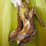 Fully Crystallized High Heels Bling Shoes Genuine European Crystals Bedazzled Pumps Bridal Wedding 2 small