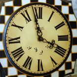 Courtly Clock Black And White Checked Kitchen Clock Buffalo Checked Wall Clock 2 small