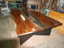 Live /Edge Walnut Table With Glass 2 small