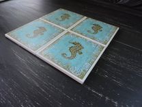 Seahorse Beach Theme Ceramic Coasters 3 small