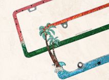 Watermelon Crystal Bling License Plate Frame Bedazzled Crystallized Vanity Car Summer European 4 small