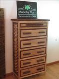 Amazing Woven King Wormy Chestnut Bedroom Set 4 small