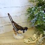 Courtly Songbird Figurine Checked Bird Decor 2 small
