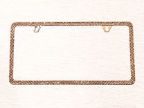 Rose Gold European Crystal Bling License Plate Frame Bedazzled Crystallized Vanity Car Metallic 4 small