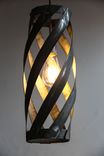 Wine Barrel Ring Swirl Pendant Light - Suliya - Made From Retired California Wine Barrel Rings 4 small